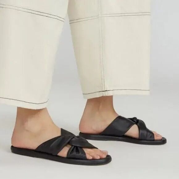 NEW Everlane The Day Twist Sandal Womens Sz‎ 10.5 Black Leather